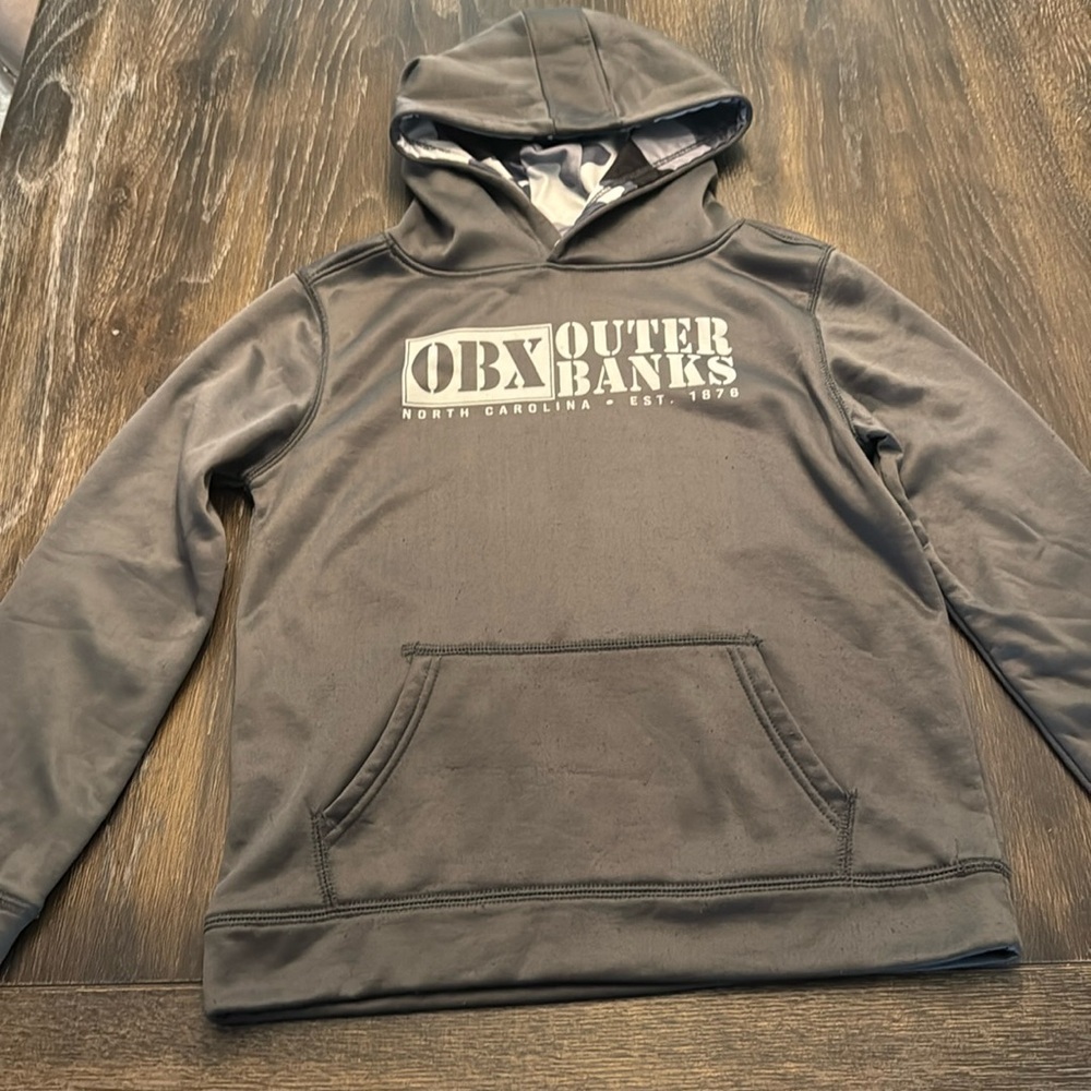 OUTER BANKS GRAY HOODIE SIZE YOUTH LARGE